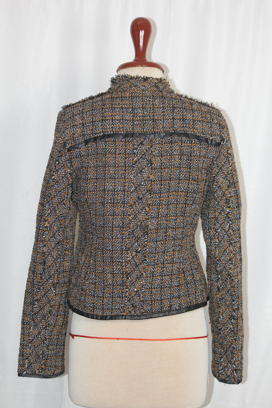 Yest Brown & Black Knitted Jacket - Small