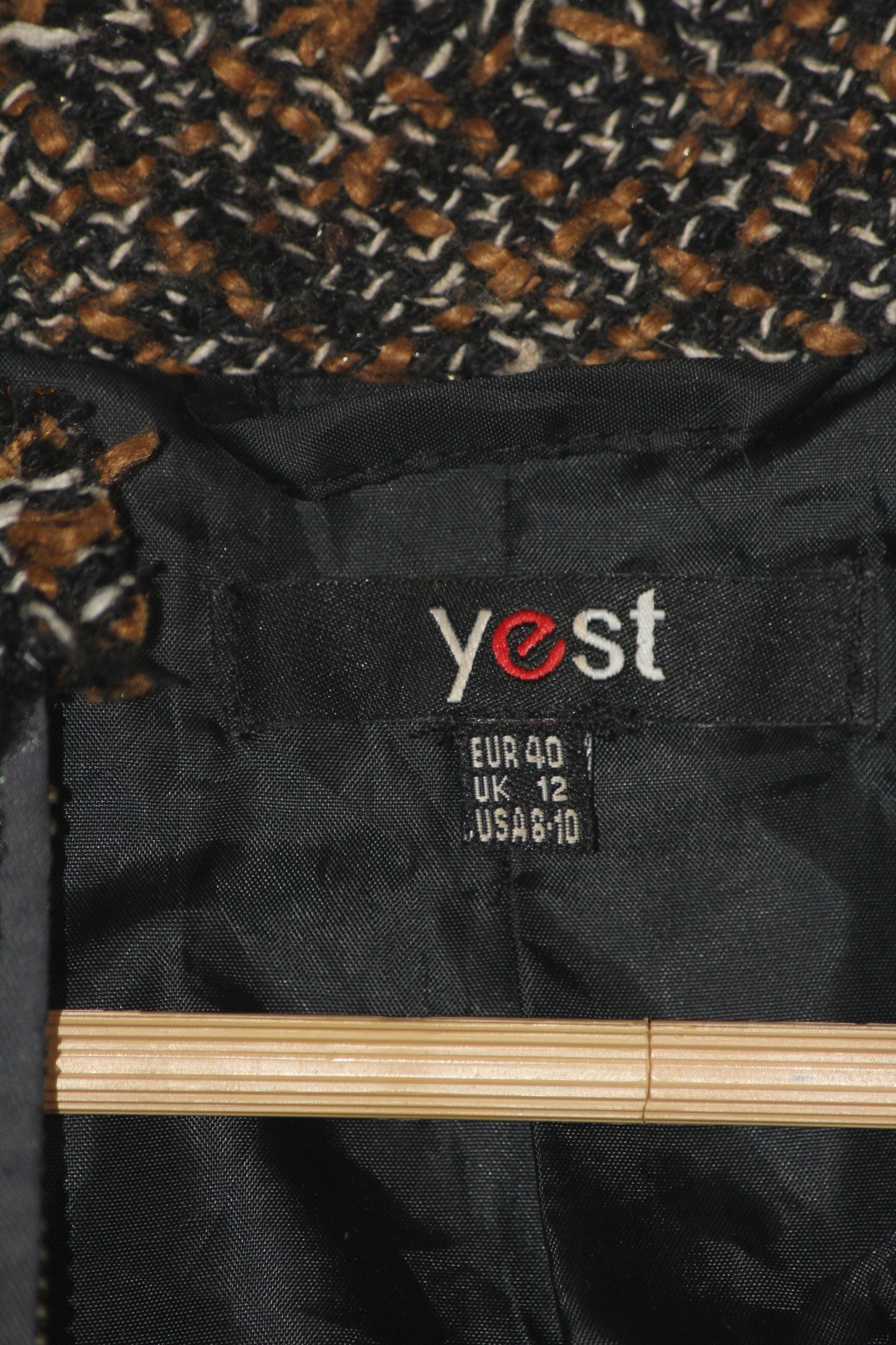 Yest Brown & Black Knitted Jacket - Small