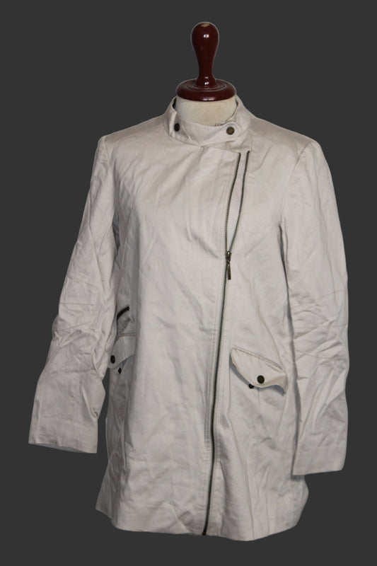 Principles by Ben De Lisi Cream White Zipper Jacket – Small