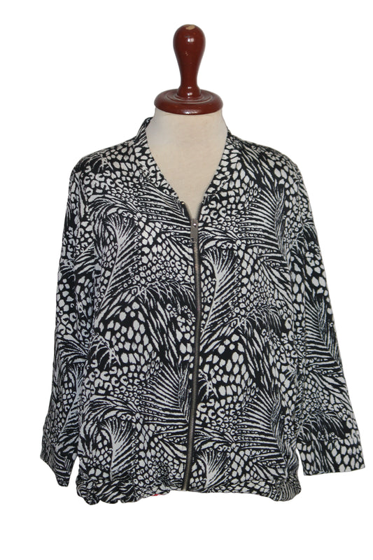 Thriftyfy Black and White Zipper Jacket