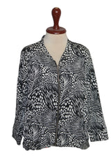 Thriftyfy Black and White Zipper Jacket