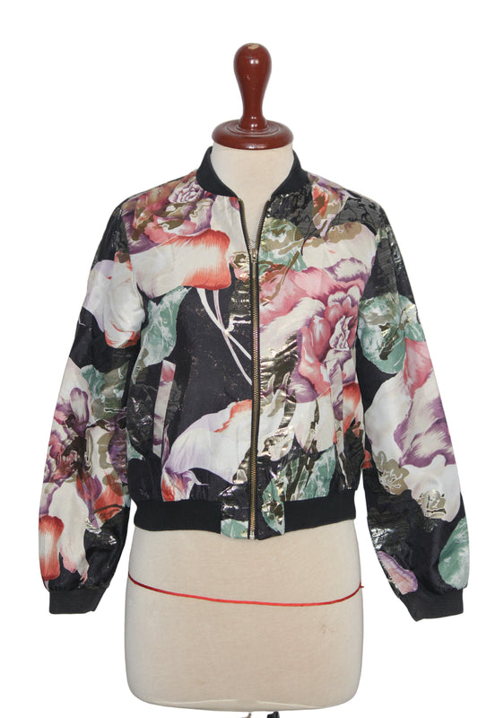 Miss Selfridge Floral Zipper Jacket