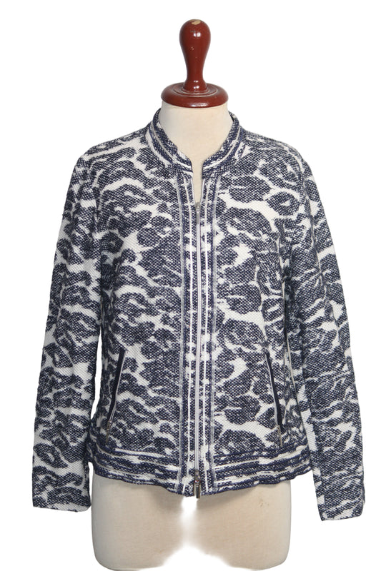 Just White Black & White Knitted Jacket - Medium