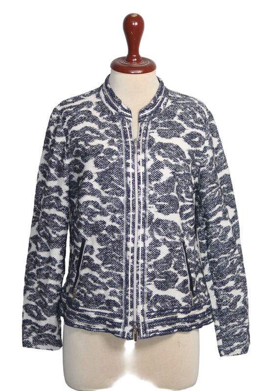 Just White Black & White Knitted Jacket - Medium