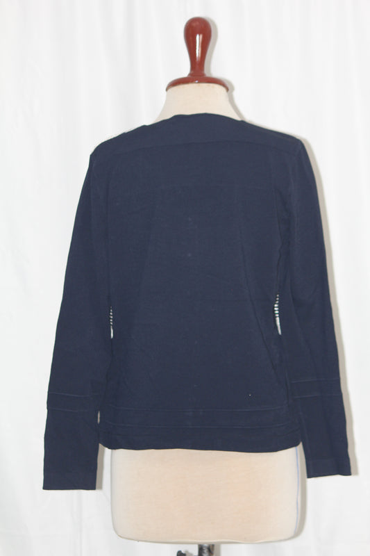 D.exterior Blue Button Down Jacket – Large