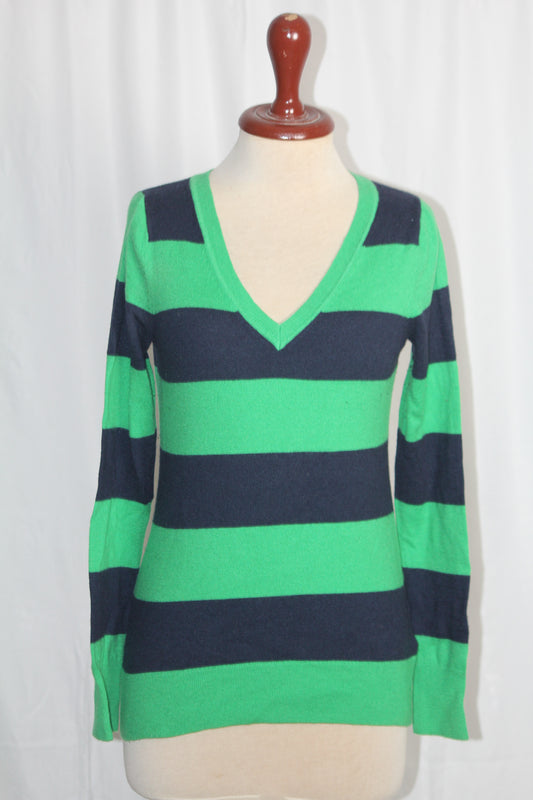 Gap Green and Blue Striped Sweater - Small