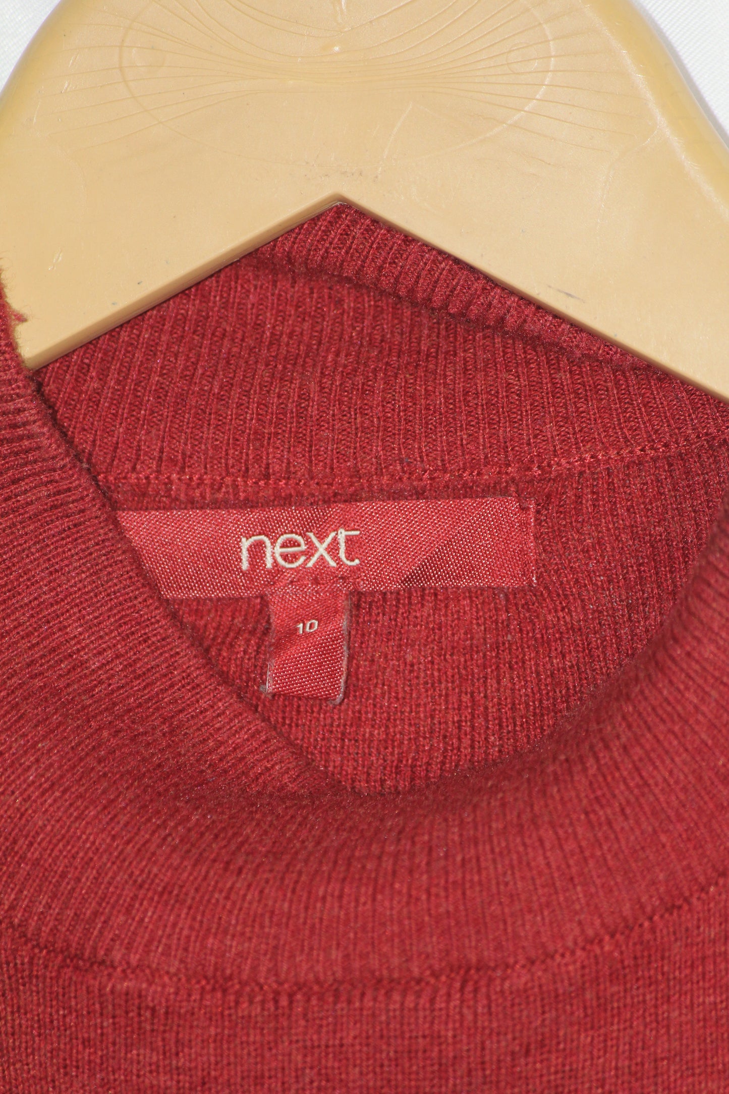 Next Red Fawn High Neck Top (Small, Cotton)