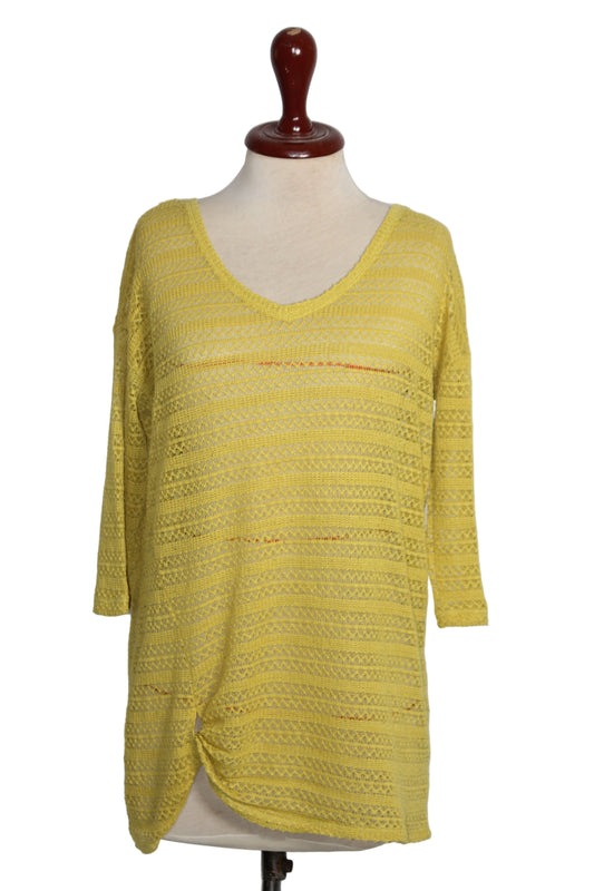 Next Medium Neon Green Lace Sweater