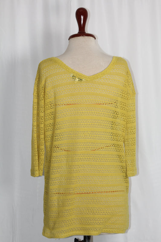 Next Medium Neon Green Lace Sweater