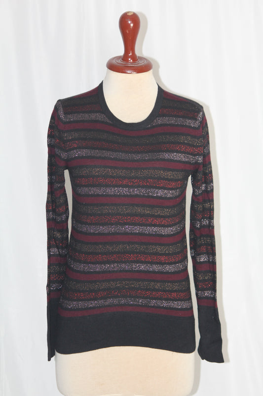 Warehouse Maroon Gold Small Sweater