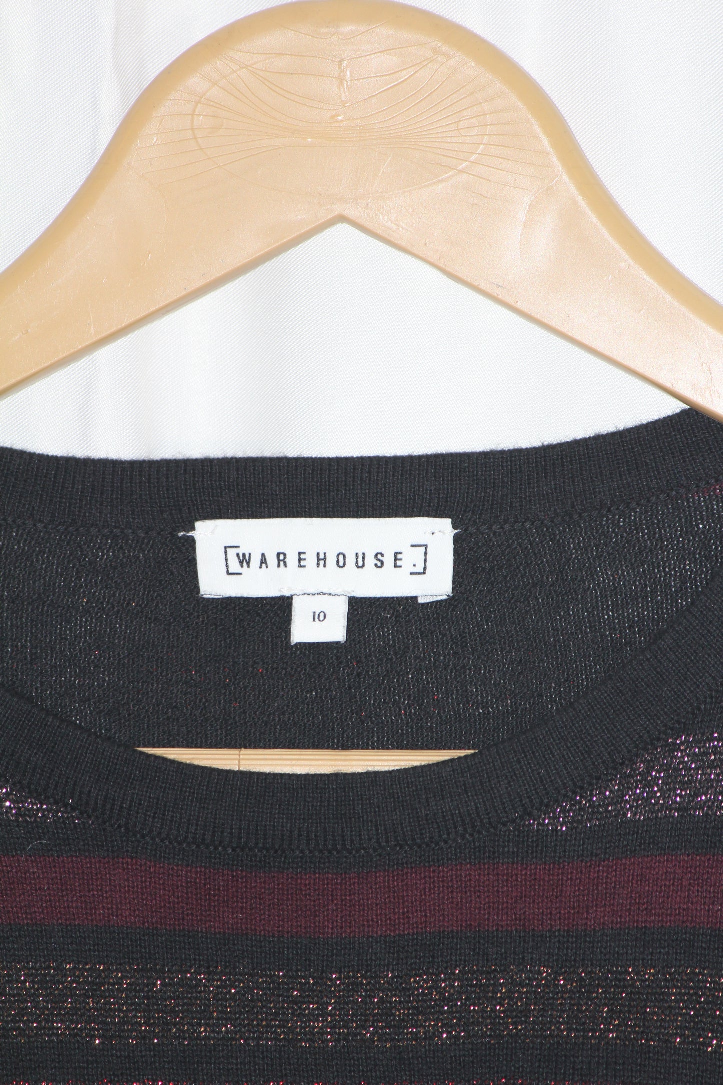 Warehouse Maroon Gold Small Sweater