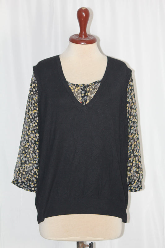 M&S Black Winter Blouse