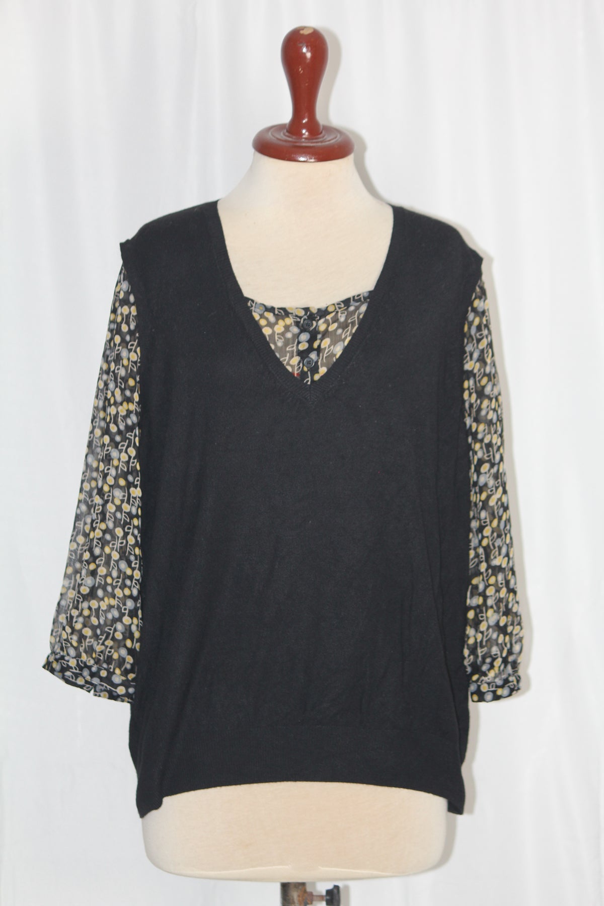 M&S Black Winter Blouse