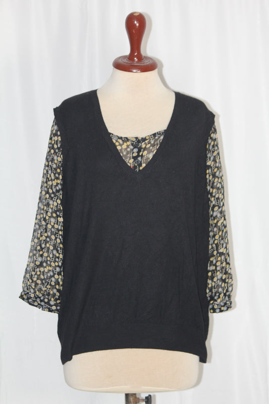 M&S Black Winter Blouse