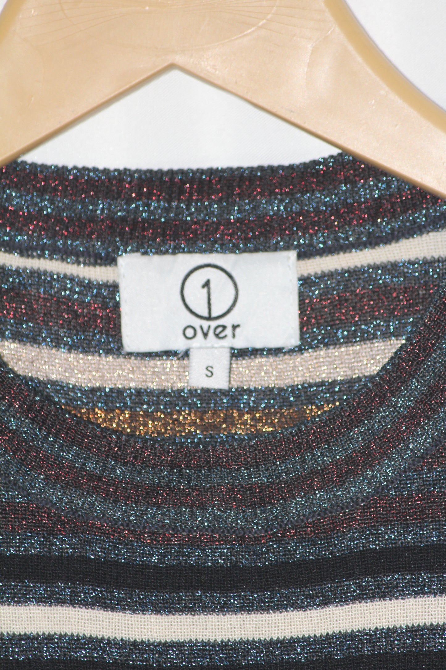 1 Over Small Blue Red and Golden Striped Sweater
