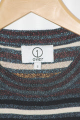 1 Over Small Blue Red and Golden Striped Sweater