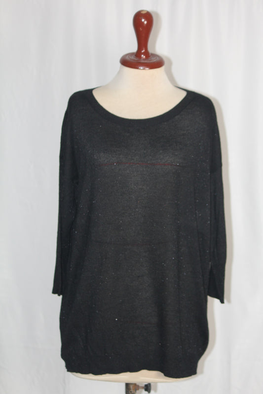 Avenue Sparkly Black Sweater - Medium
