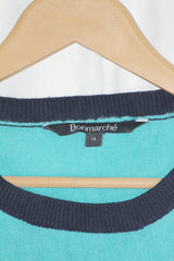 Bonmarche Medium Blue, Black, and White Sweater