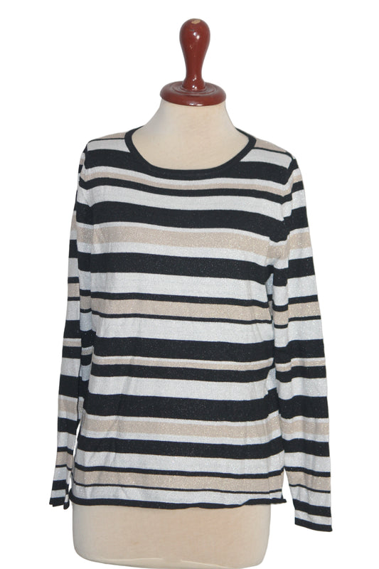 Principles Black, Cream, and Golden Sweater- Large