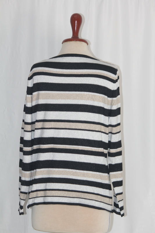 Principles Black, Cream, and Golden Sweater- Large