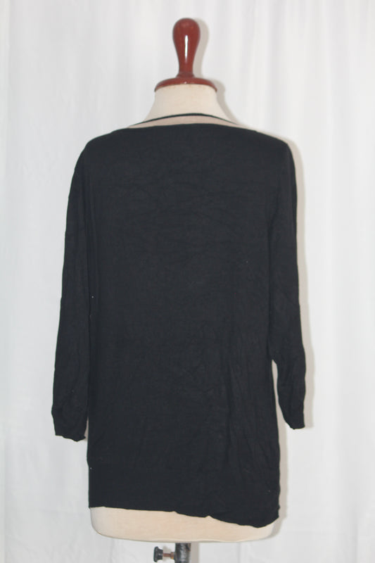 Wallis Medium Fawn and Black Sweater