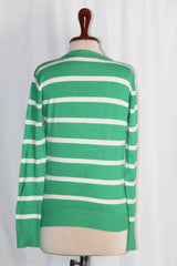 Atmosphere Green & White Medium Sweater