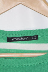 Atmosphere Green & White Medium Sweater