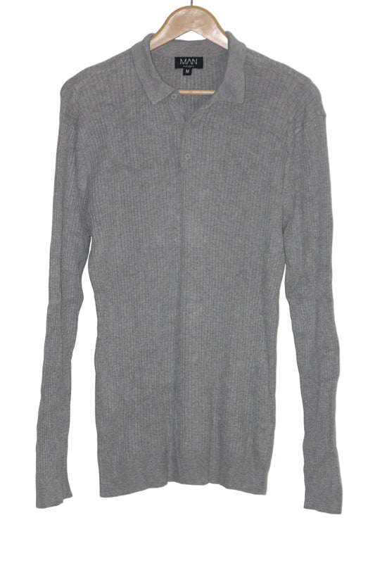 MAN Grey Polo Sweatshirt - Medium
