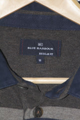M&S Brown Polo Sweatshirt with Stripes - Medium