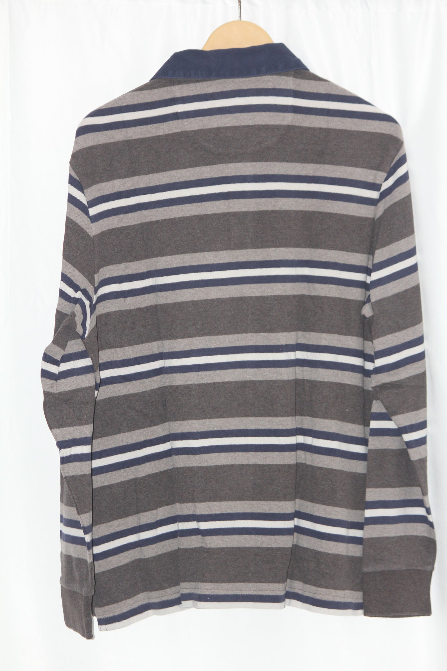 M&S Brown Polo Sweatshirt with Stripes - Medium