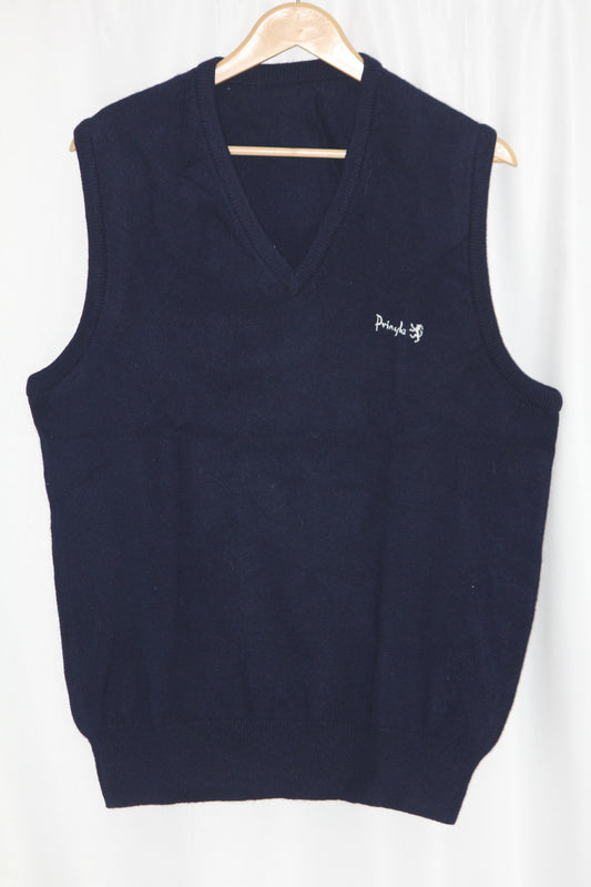 Pringle Dark Blue Sleeveless Sweater - Large