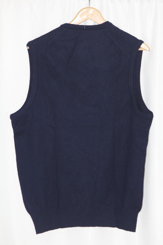 Pringle Dark Blue Sleeveless Sweater - Large