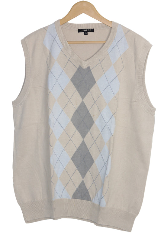 George Cream Sleeveless Sweater - Large