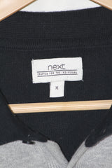 Next Dark Blue Half Sleeve Polo Sweatshirt - Large