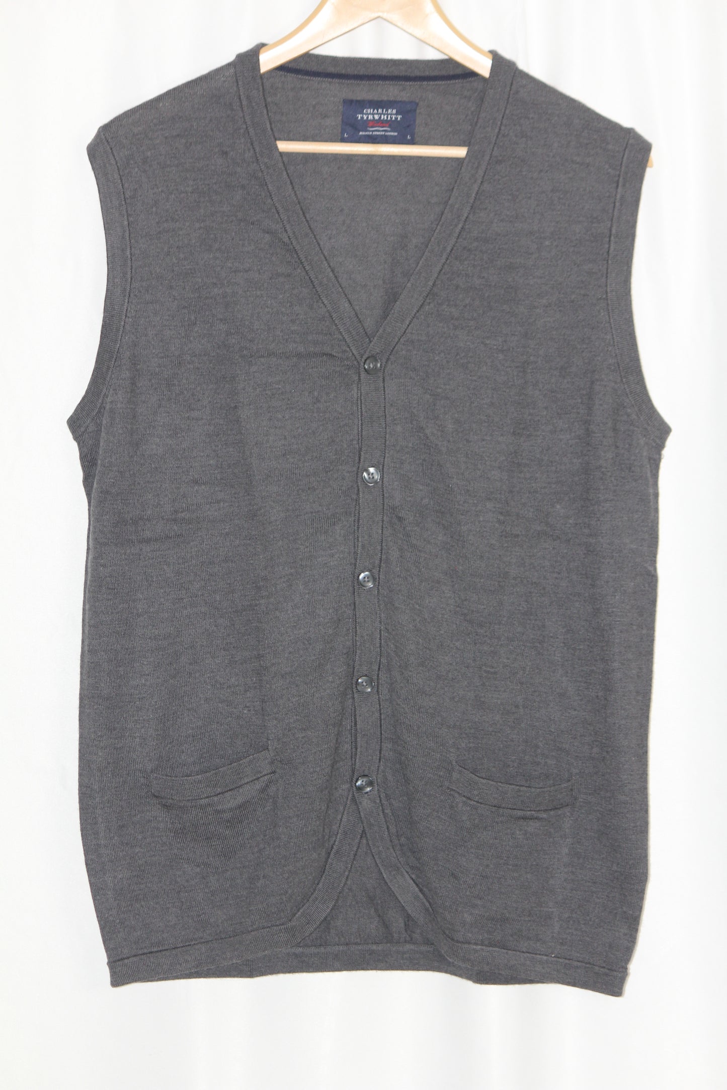 Charles Tyrwhitt Grey Button Down Sweatshirt - Large