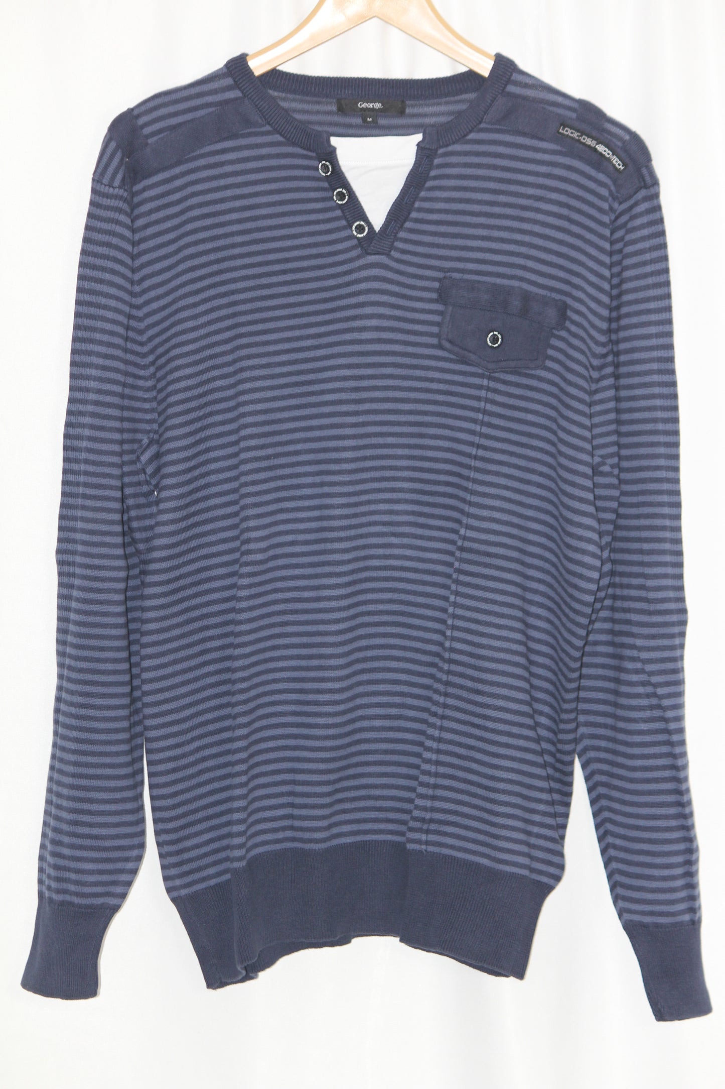George Blue Striped Sweatshirt - Medium