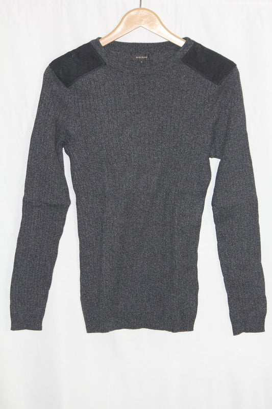 River Island Grey Full Sleeve Sweater - Small