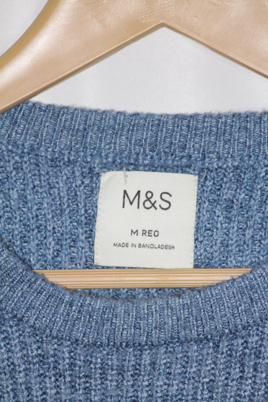 M&S Sky Blue Wool Sweater - Medium