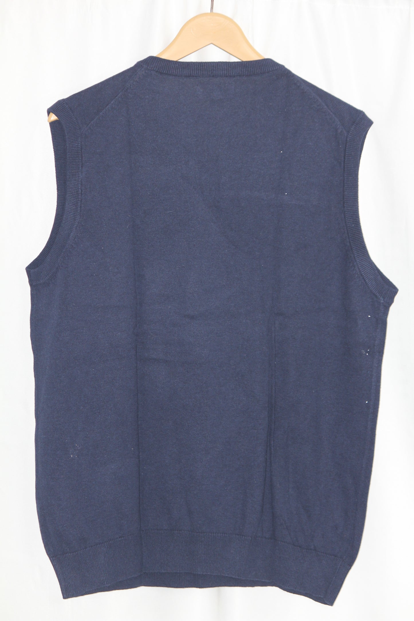 Lincoln Navy Blue Sleeveless Sweater - Large