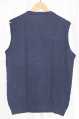 Lincoln Navy Blue Sleeveless Sweater - Large