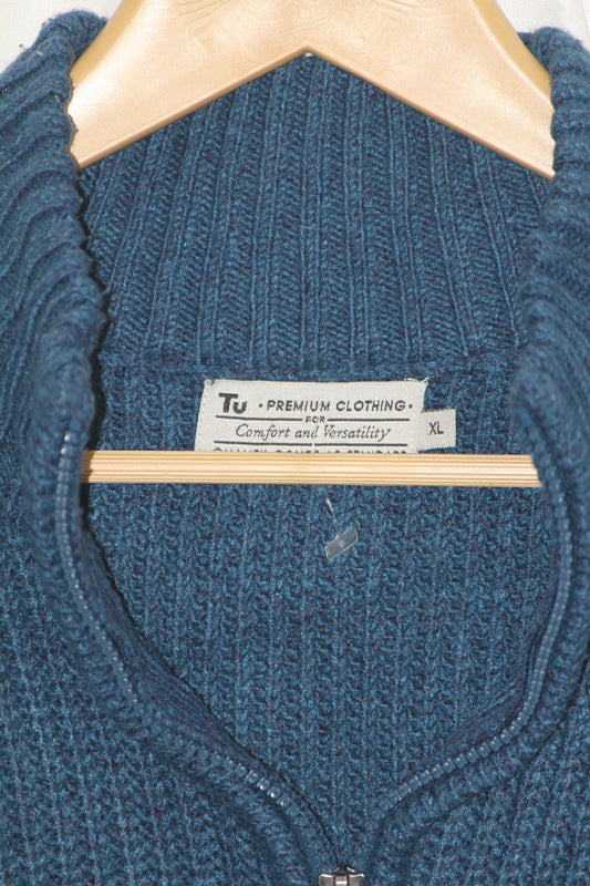 Tu Blue Zip Neck Sweater
