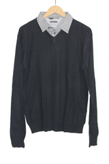 Cedar Wood State Black Cotton Sweater