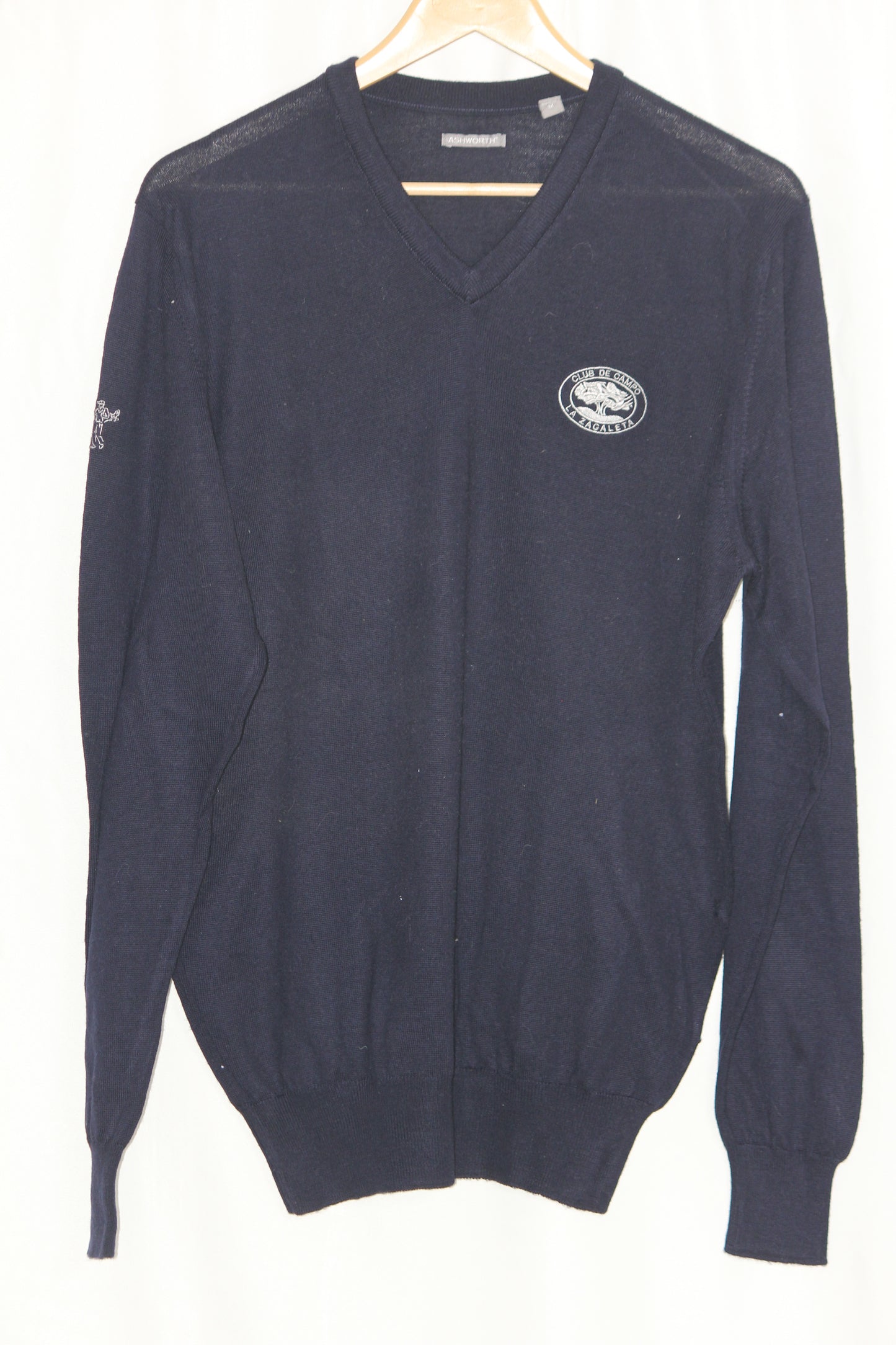 Ashworth Dark Blue Wool Sweater – Medium