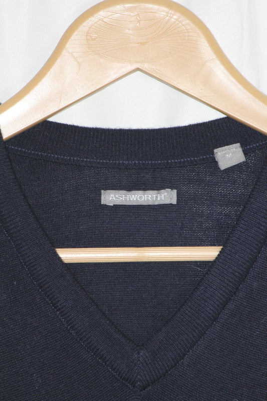 Ashworth Dark Blue Wool Sweater – Medium