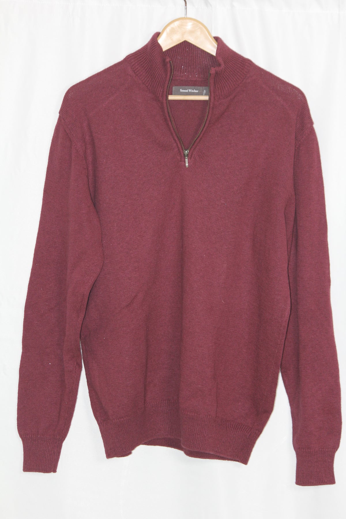 Samuel Windsor Maroon Zip Neck Sweater – Large