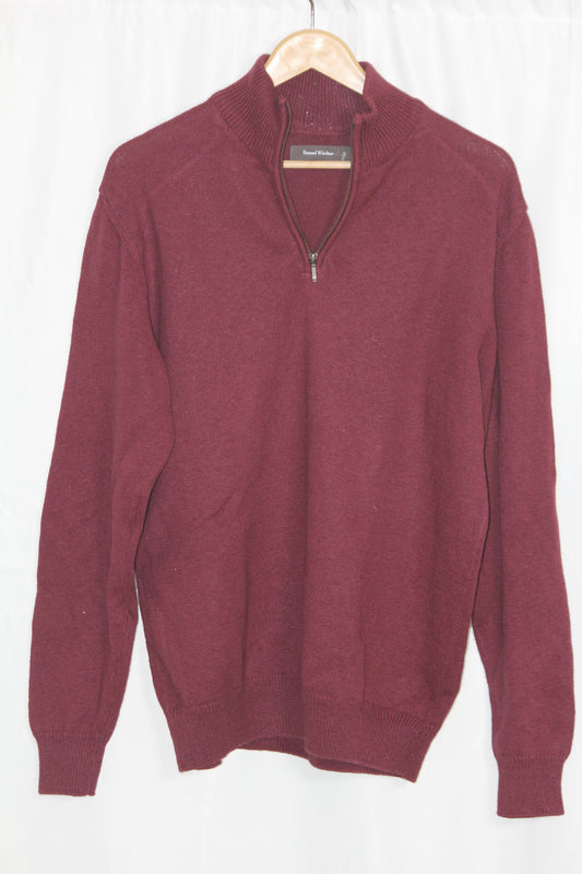 Samuel Windsor Maroon Zip Neck Sweater – Large