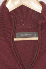 Samuel Windsor Maroon Zip Neck Sweater – Large