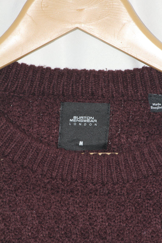 Burton Menswear Maroon Sweaterq