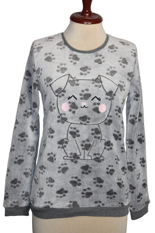 ThriftyFy Cute Cat Grey Sweater