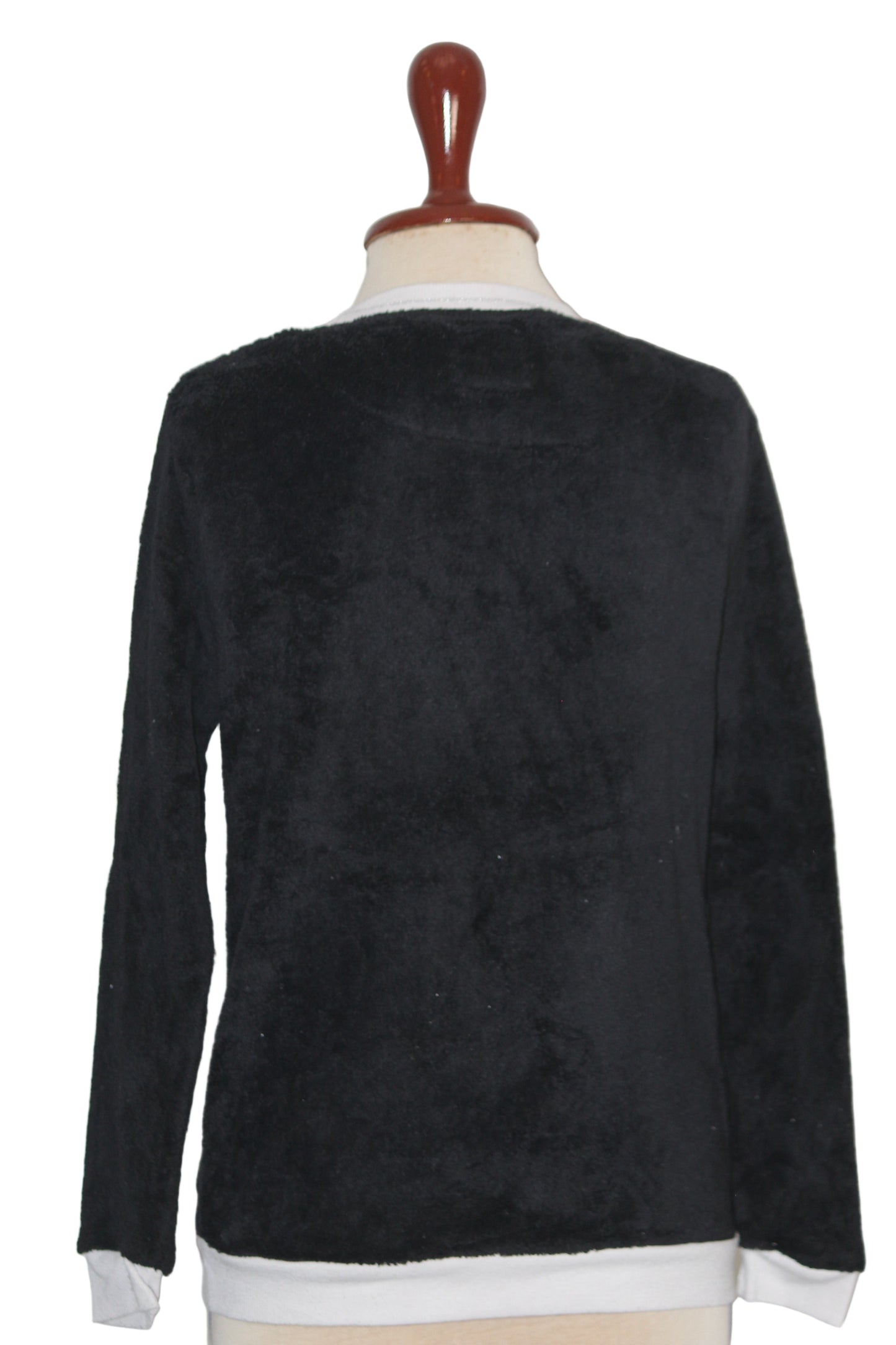 Contrast Trim Black Sweater